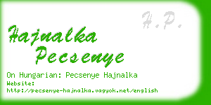 hajnalka pecsenye business card